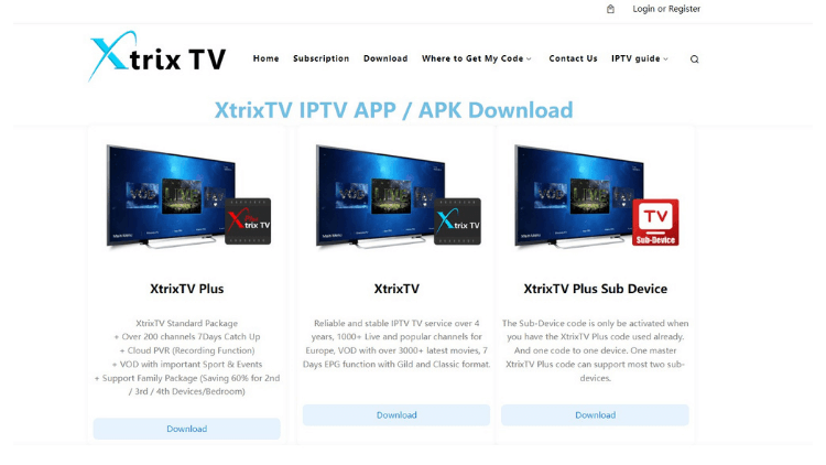 XtrixTV downloade