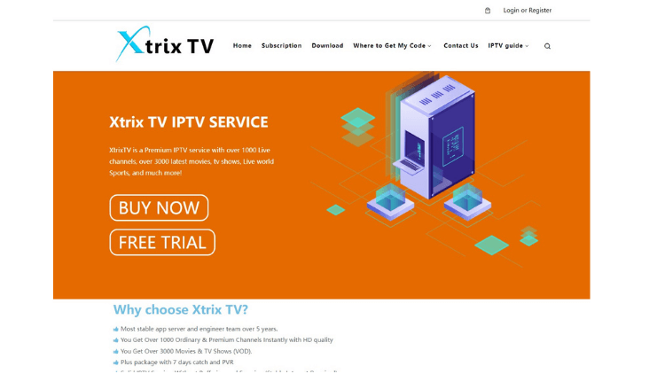 XtrixTV home page