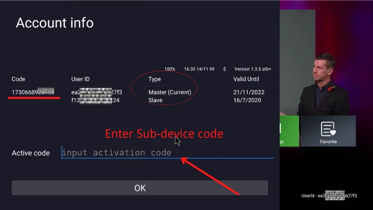 enter Sub-device code