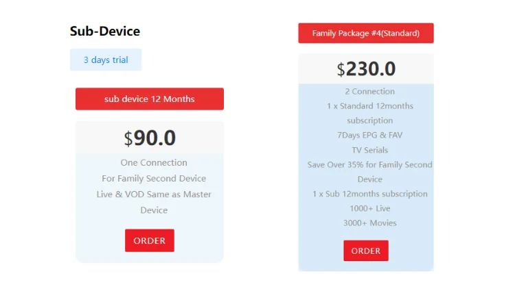 xtrix TV IPTV Family Package