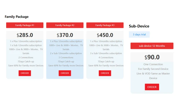 xtrix TV Plus Family Package